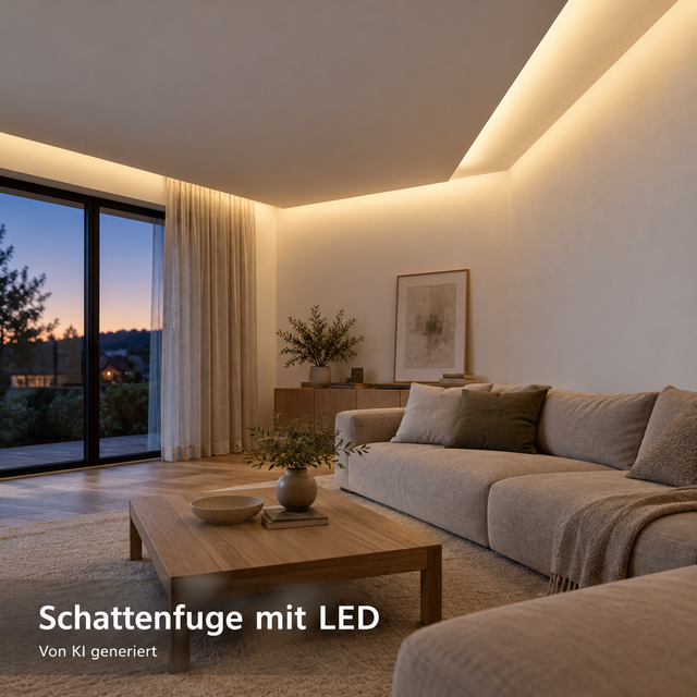 Schattenfuge mit LED – wie Ihre Decke scheinbar schwebt