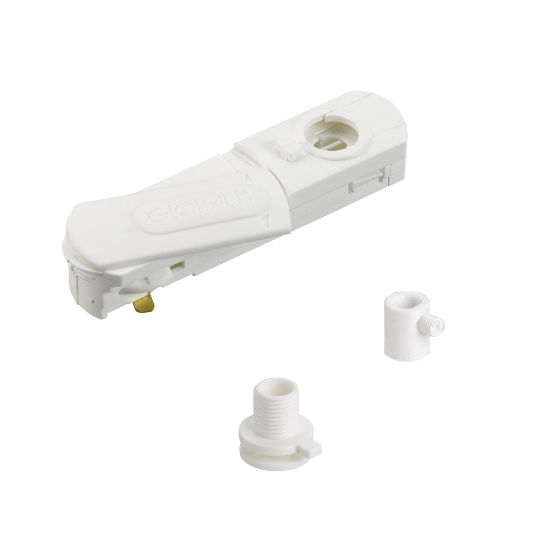 Adaptateur monophasé avec serre-câble et embout.