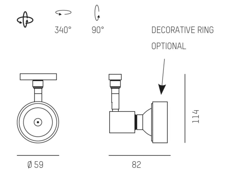 Projecteur de voie à 2 phases Conte
