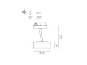 Molto Luce, 2-Phasen Stromschienenstrahler Litin 2, Skizze, technische Lichtplanung