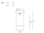 Molto Luce, 2-Phasen Stromschienenstrahler Mova S GU10, Skizze, technische Lichtplanung