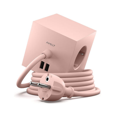 Mehrfachsteckdose Square 1, rosa USB-A (Auslaufmodell)