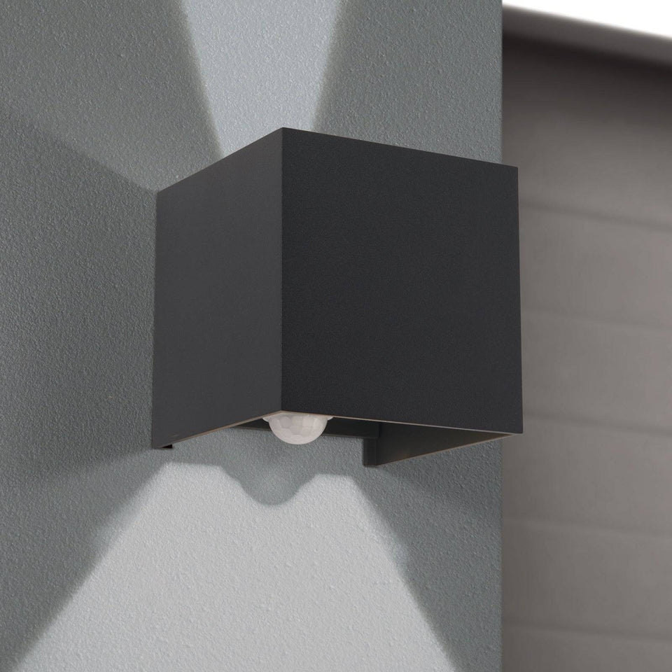 Sonluce, Außenleuchte Pure Sensor, Anthrazit, moderne Außenbeleuchtung