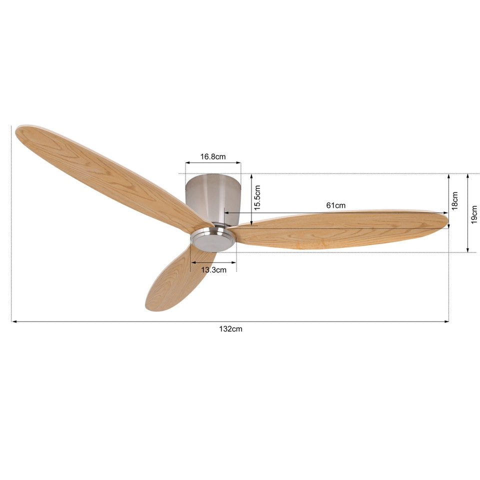 Beacon Lighting, Deckenventilator Radar, Teak, Skizze