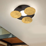 Braga, Deckenleuchte Nuvola 35cm, Blattgold-Schwarz, hochwertige Deckenleuchte