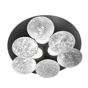 Braga, Deckenleuchte Nuvola 45cm, Blattsilber-Schwarz, moderne Lichtlösung