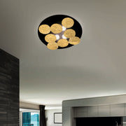 Braga, Deckenleuchte Nuvola 60cm, Blattgold Schwarz, hochwertige Deckenleuchte