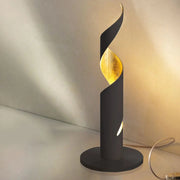 Braga, Tischleuchte Truciolo klein 37cm, Schwarz-Blattgold, stilvolle Lichtlösung