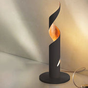 Braga, Tischleuchte Truciolo klein 37cm, Schwarz-Blattkupfer, dekorative Raumbeleuchtung
