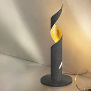 Braga, Tischleuchte Truciolo klein 37cm, Eisen-Blattgold, moderne Tischleuchte