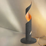 Braga, Tischleuchte Truciolo klein 37cm, Eisen-Blattkupfer, dekorative Raumbeleuchtung