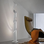 Braga, Stehleuchte Truciolo LED, Weiss-Blattsilber, moderne Stehleuchte