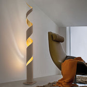 Braga, Stehleuchte Truciolo E27, Taupe-Blattgold, hochwertige Lichtlösung