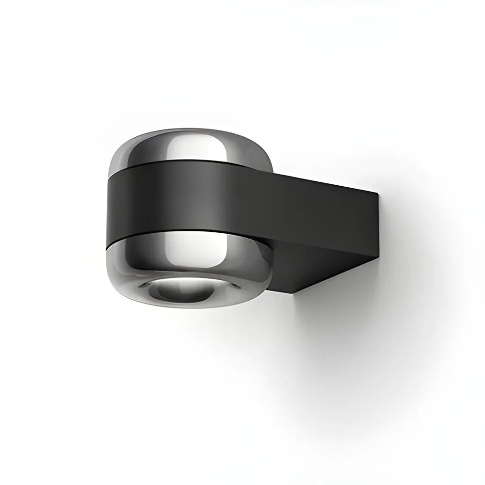 Serien Wandleuchte Cavity Wall S, schwarz-aluminium, Vorderansicht