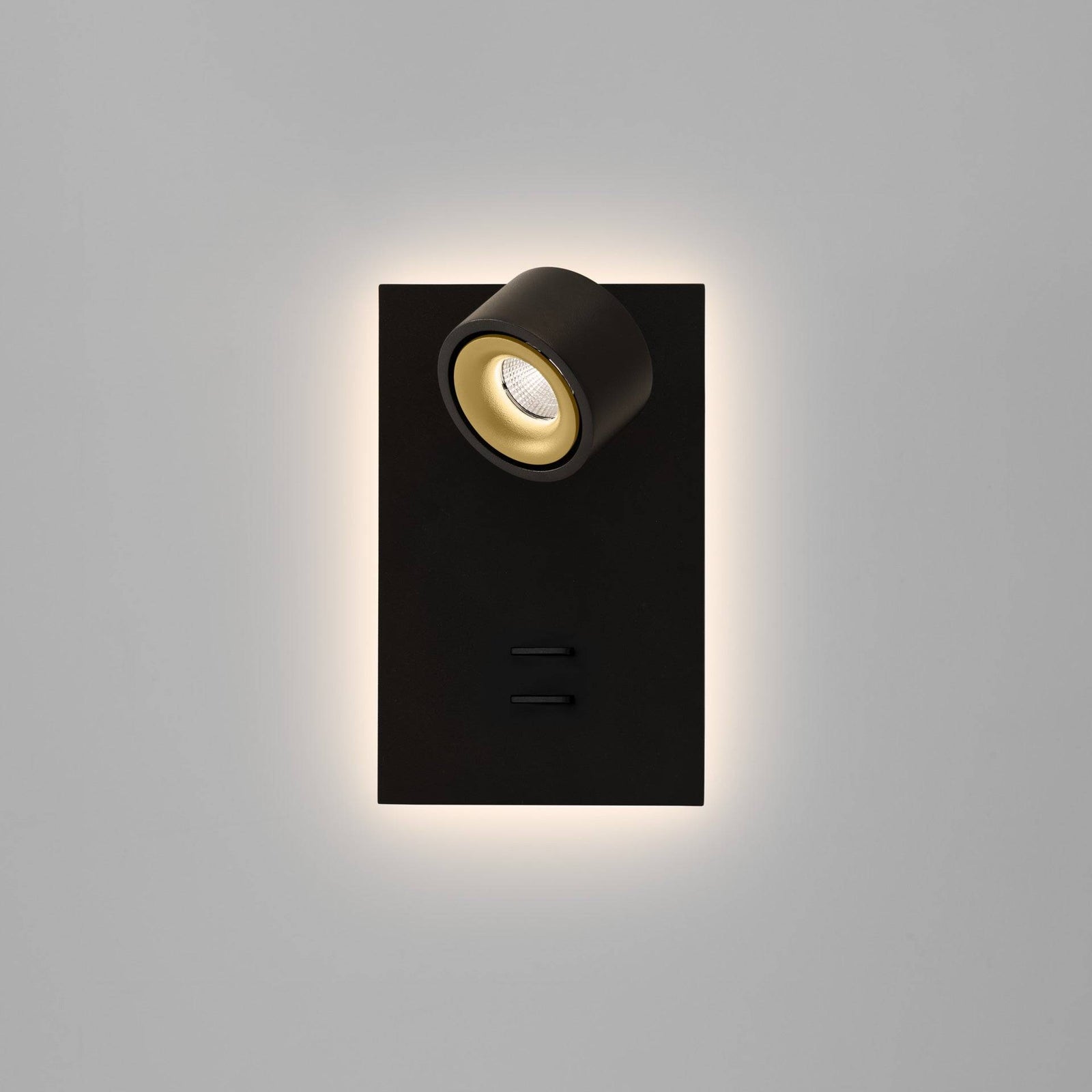 DLS Lighting, Clippo S Reading, Schwarz-Gold, flexible Lichtlösung