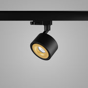 DLS Lighting, 1-Phasenstromschienenstrahler Clippo S, Schwarz-Gold, dekorative Akzentbeleuchtung
