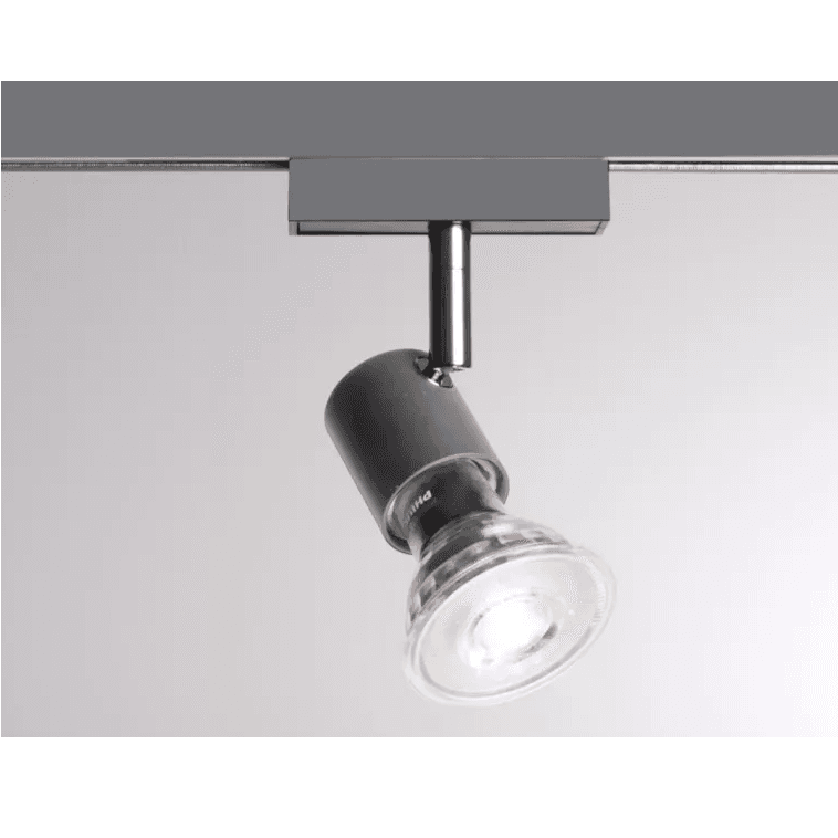 Molto Luce, 2-Phasen Stromschienenstrahler Conte, Chrom, professionelle Schienenbeleuchtung