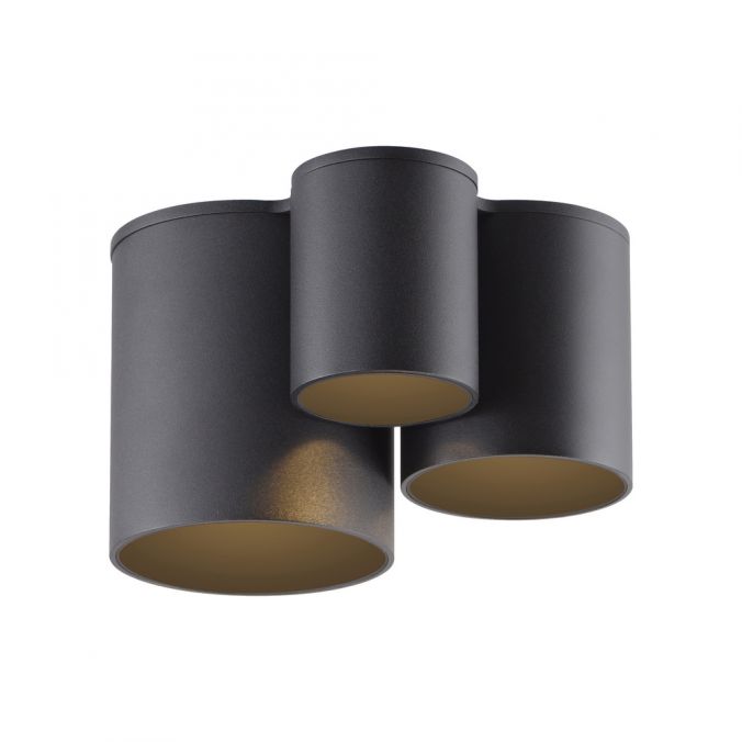 Pure, Deckenleuchte Point, dreiflammig Schwarz, moderne Deckenleuchte