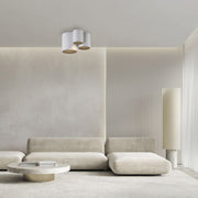 Pure, Deckenleuchte Point, dreiflammig Weiss Raumbild, moderne Lichtlösung