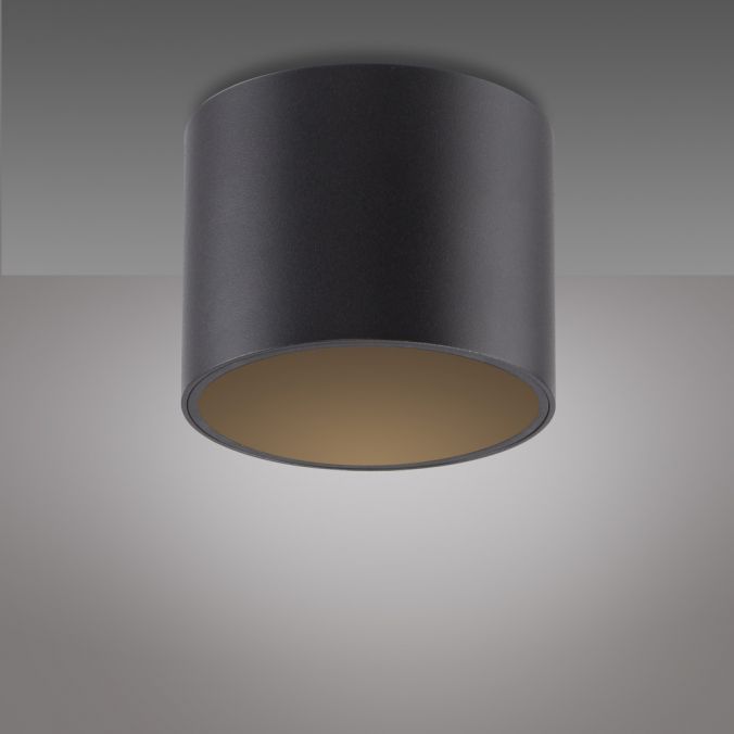 Pure, Deckenleuchte Point, einflammig kurz Schwarz Detail, hochwertige Lichtlösung