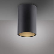 Pure, Deckenleuchte Point, einflammig lang Schwarz Detail, stilvolle Lichtlösung