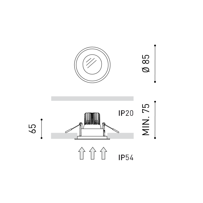 Drop Micro recessed ceiling light, matt