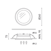 Arkoslight LED Einbauleuchte Drop matt, weiss, Skizze