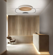 Icone, Wand-/Deckenleuchte Eterea, 115cm Weiss-Nussbaum Schwarz, stilvolle Lichtlösung
