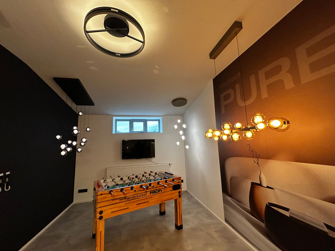 Center Showroom Sasbach, Technische Lichtlösungen, Deckenleuchten, Pendelleuchten