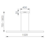 GKS Knapstein, Knapstein Linda - Höhenverstellbare LED-Pendelleuchte, 152cm, Skizze