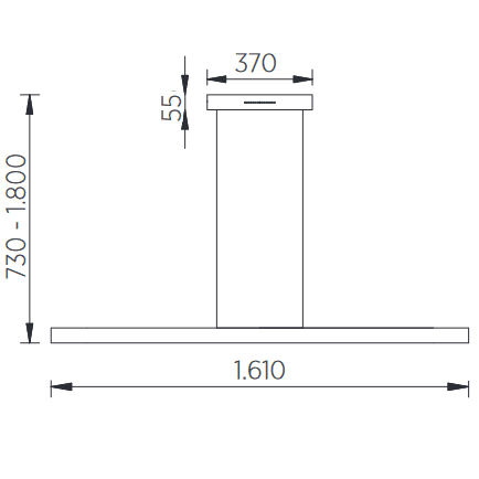 GKS Knapstein, Pendelleuchte Linn mit Lift-Funktion, 161cm, Skizze