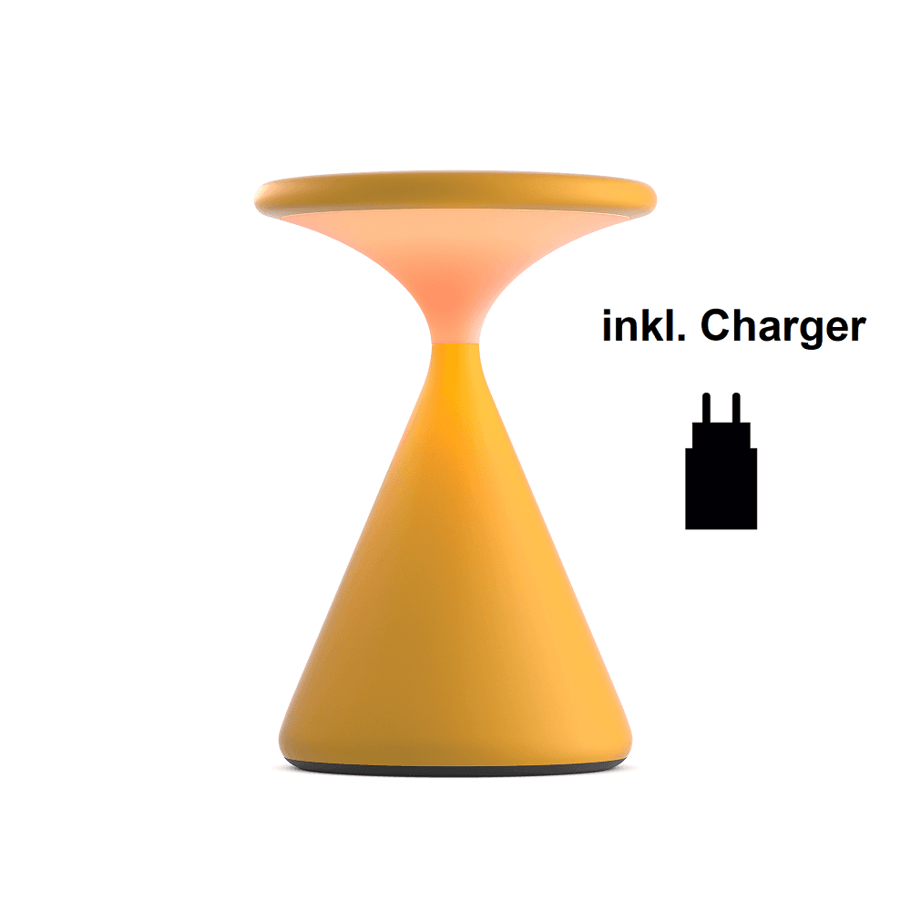 Akkuleuchte Salt inkl. Charger, gelb, Vorderansicht