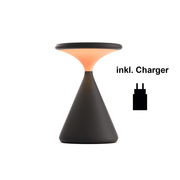 Akkuleuchte Salt inkl. Charger, schwarz, Vorderansicht