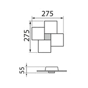 Grossmann, LED-Wand-/Deckenleuchte CREO 1-flammig, Skizze, technische Lichtplanung