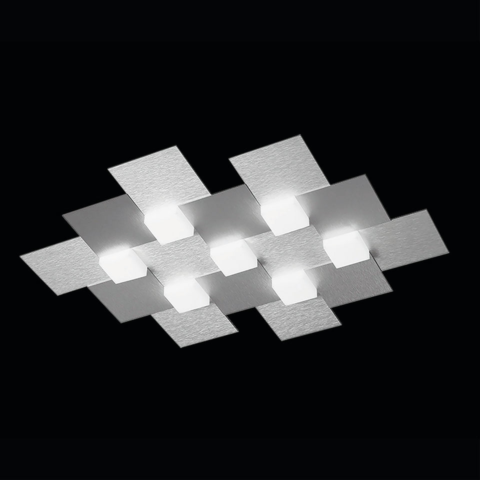 Grossmann, LED-Wand-/Deckenleuchte CREO 7-flg., Aluminium, moderne Deckenleuchte