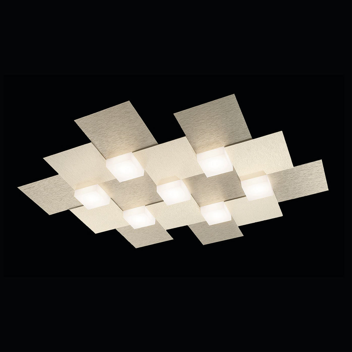 Grossmann, LED-Wand-/Deckenleuchte CREO 7-flg., Champagner, hochwertige Lichtlösung