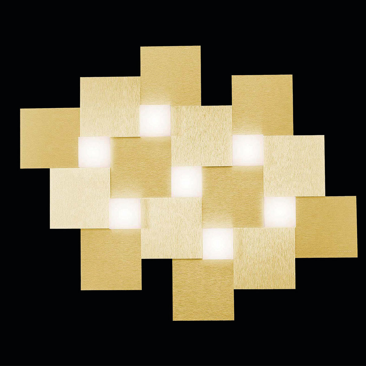Grossmann, LED-Wand-/Deckenleuchte CREO 7-flg., Messing, moderne Wandbeleuchtung