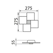 Grossmann, LED-Wand-/Deckenleuchte CREO 7-flg., Skizze, technische Lichtplanung