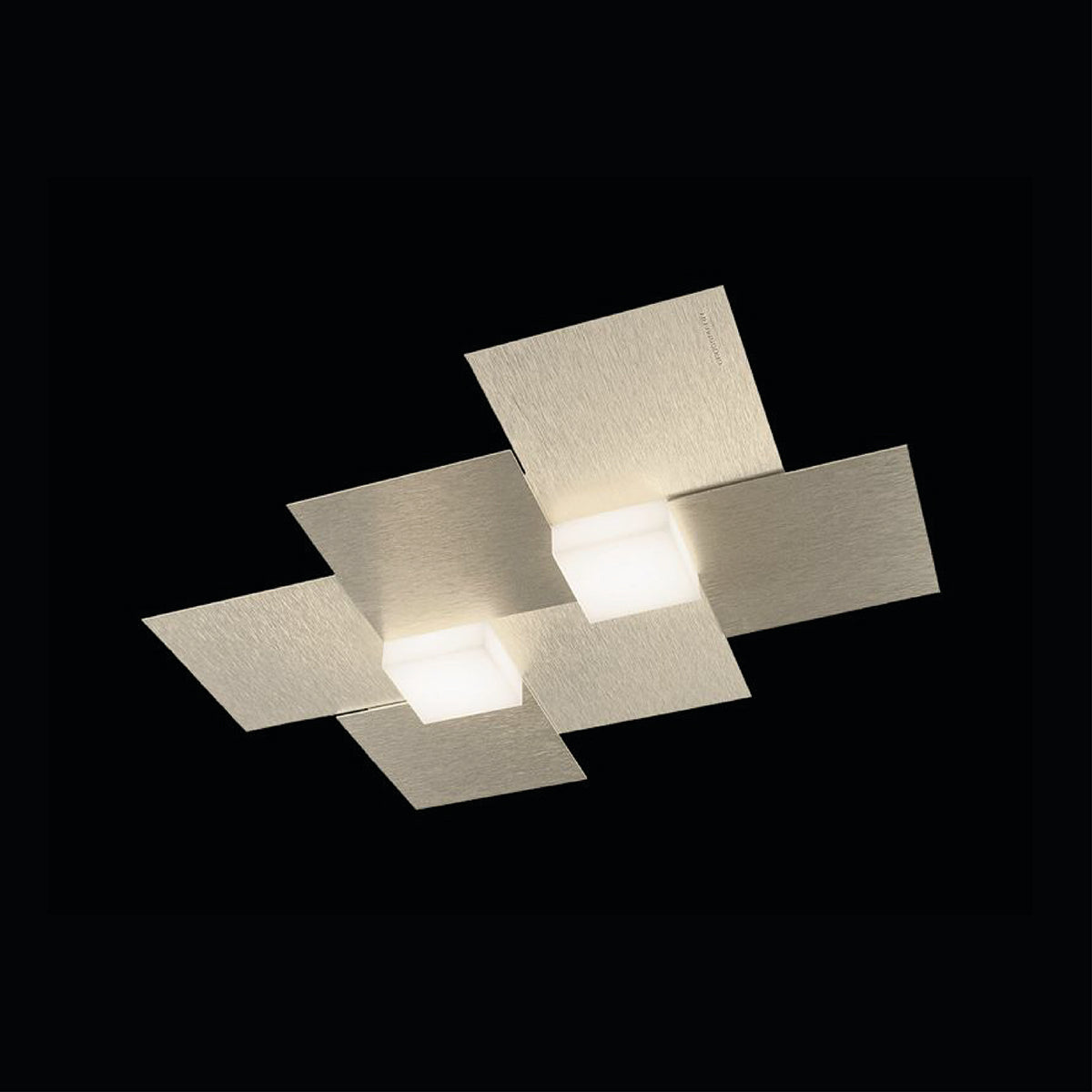 Grossmann, LED-Wand-/Deckenleuchte CREO 2-flg., Champagner, moderne Lichtlösung