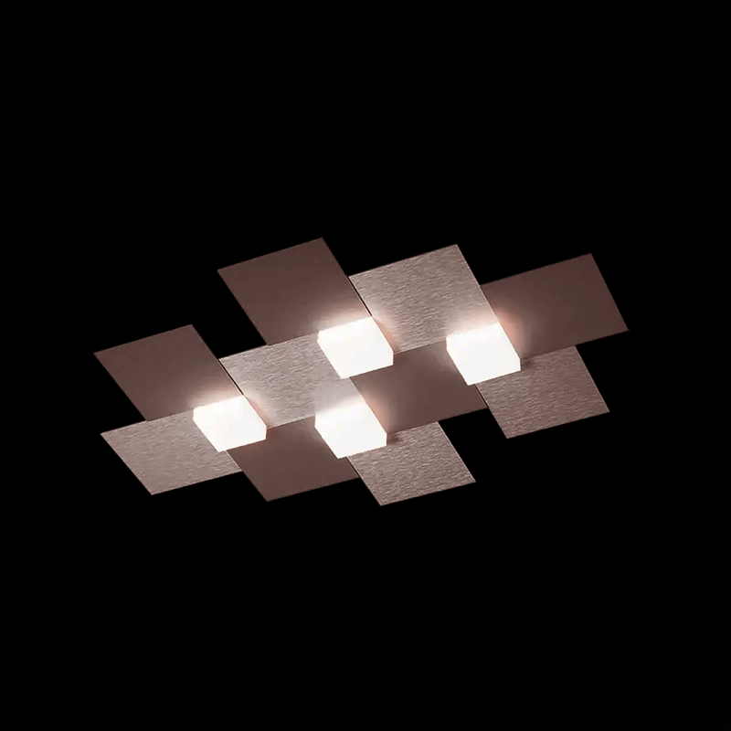 Applique/plafonnier LED CREO brun bronze mat, 4 lampes