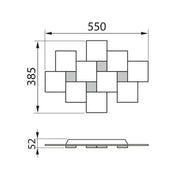 Grossmann, LED-Wand-/Deckenleuchte CREO 4-flg., Skizze, technische Lichtplanung