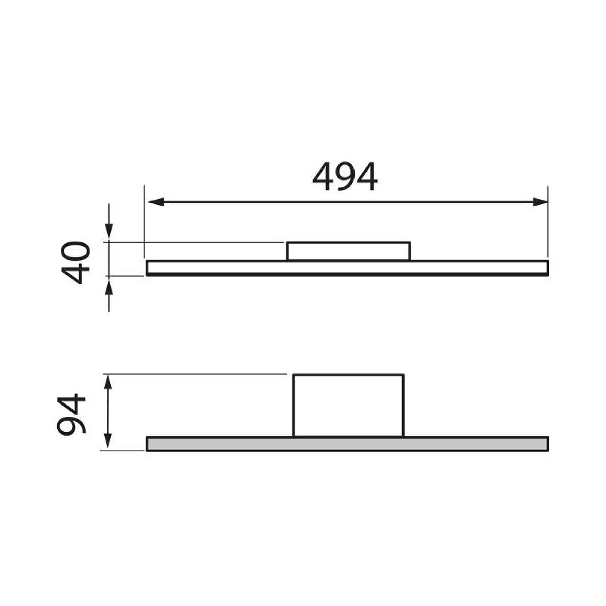 Grossmann, Wandleuchte Forte, Skizze 494mm, technische Lichtplanung
