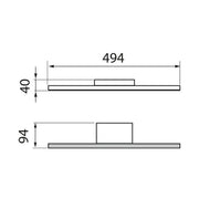 Grossmann, Wandleuchte Forte, Skizze 494mm, technische Lichtplanung