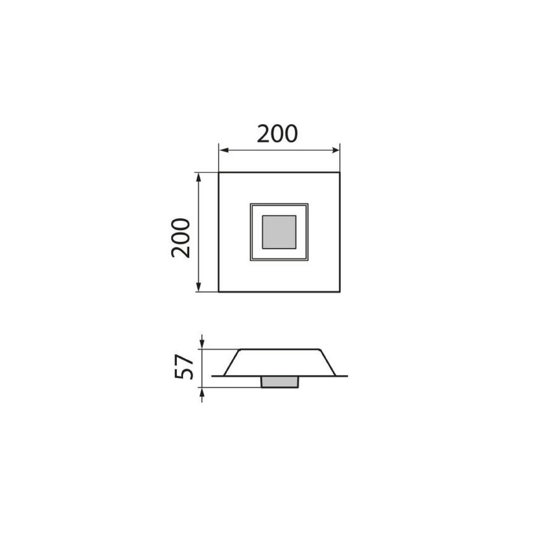 Wall/ceiling light square, 1-light