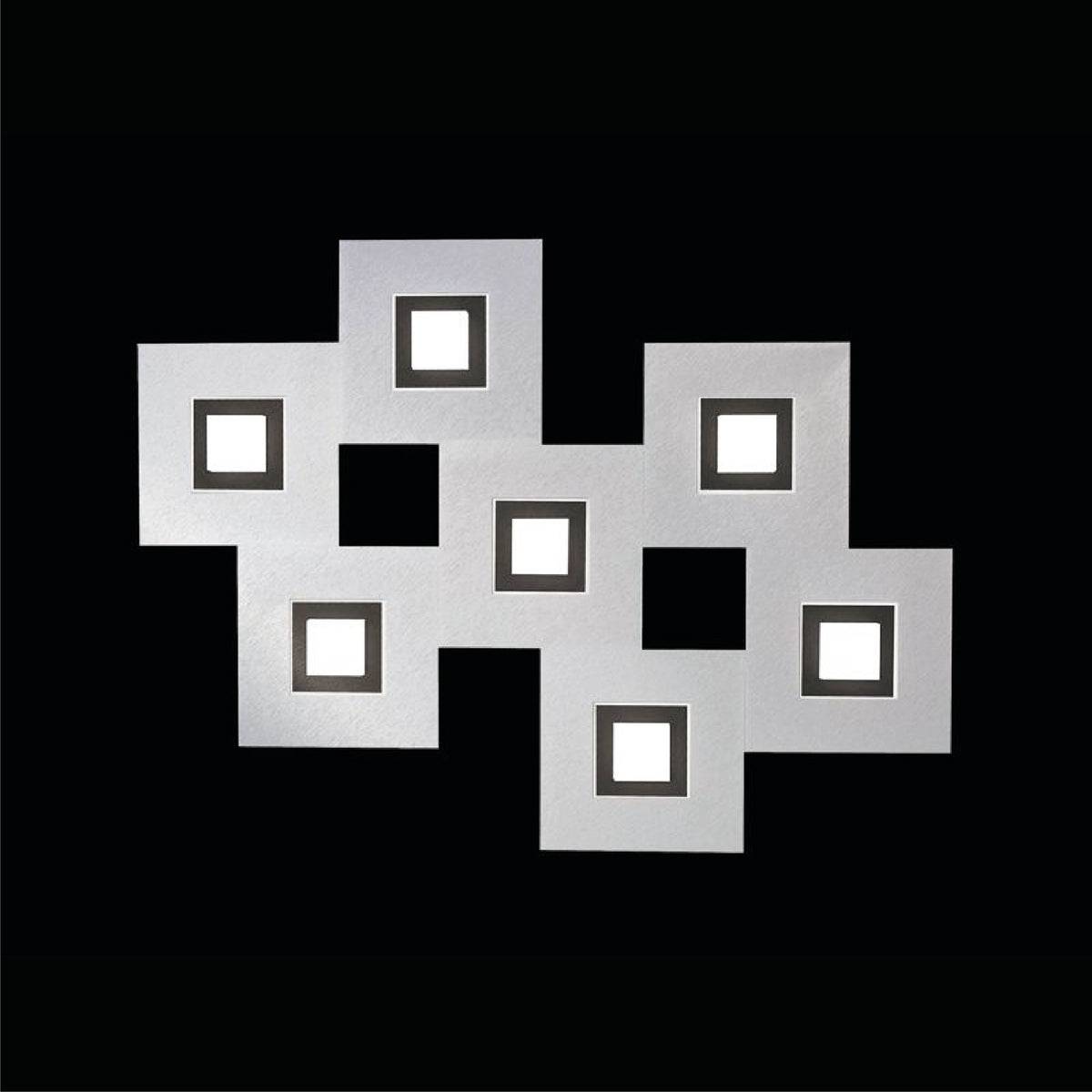 Grossmann, Wand-/Deckenleuchte Karree 7-flammig, Aluminium Schwarz, moderne Lichtlösung