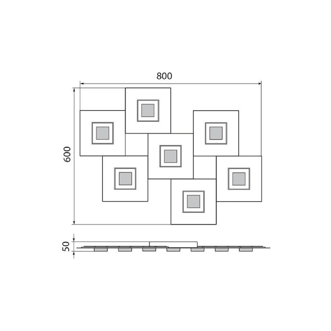 Wall/ceiling light Karree 7-light