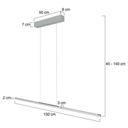 Steinhauer, Pendelleuchte Bande, 150cm, Skizze