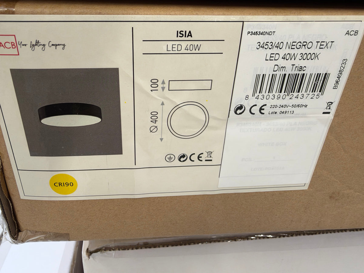 ACB Isia 40 Schwarz – Originalkarton und Typenschild