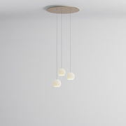 Komot, KOS Trio Small Baldachin rund, Gold Edelstahl, hochwertige Pendelleuchte