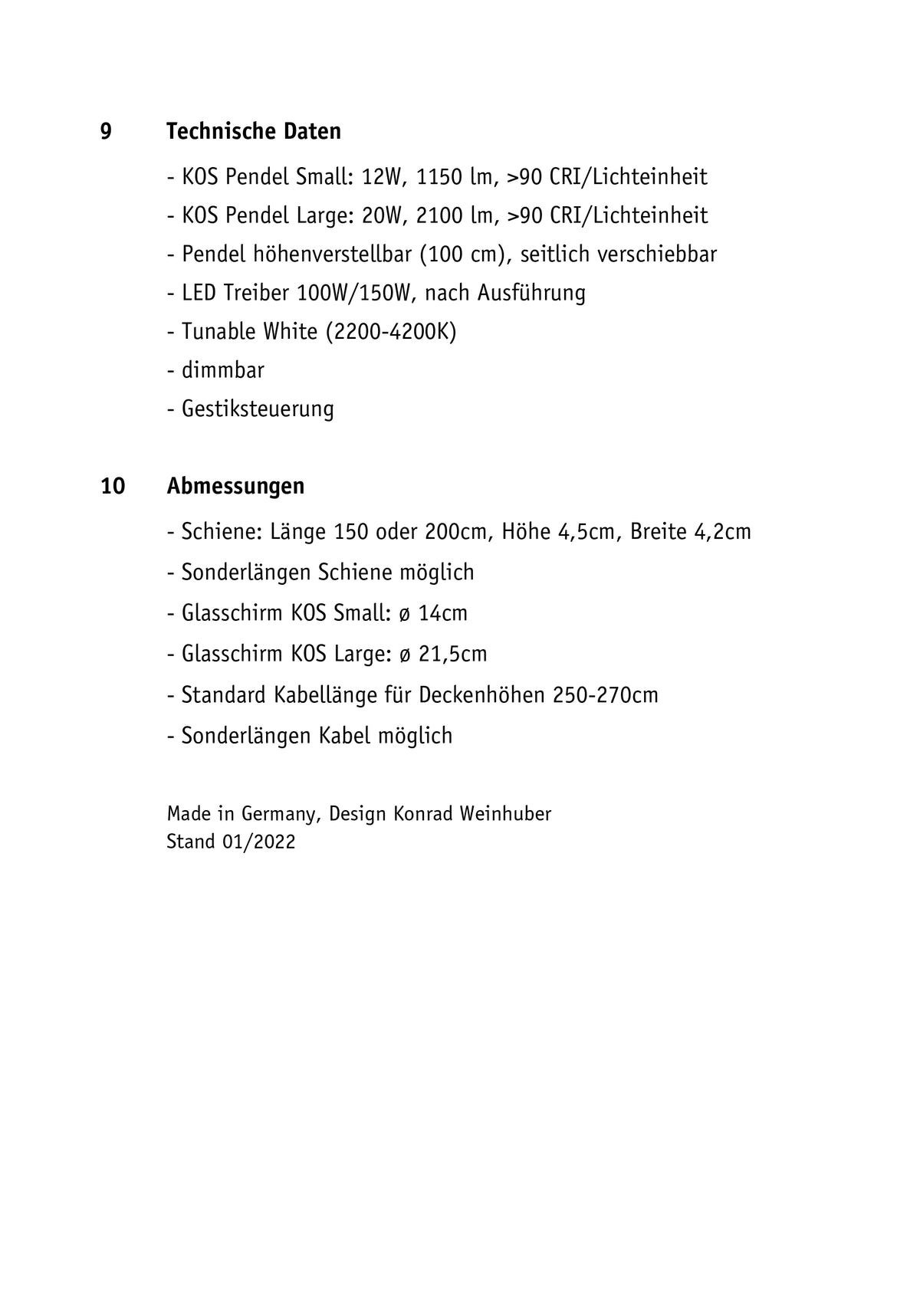 Komot, Pendelleuchte KOS Quattro 200cm, Montageanleitung Seite 7